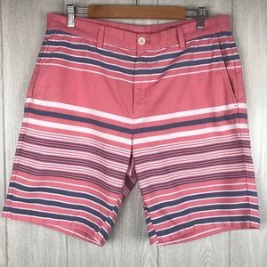 Vineyard Vines Breaker striped casual pink and blue cotton shorts with pockets